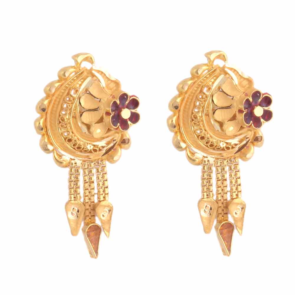 Skab Mens Jewellery Valentine Gold Stud Bali Hoop Earrings For Men/ Ear  Rings Combo For Men / Gents / Boys / Unisex Non-Piercing Ear Mens Jewellery  Cubic Zirconia Copper, Brass Hoop Earring ( 1 Pair )