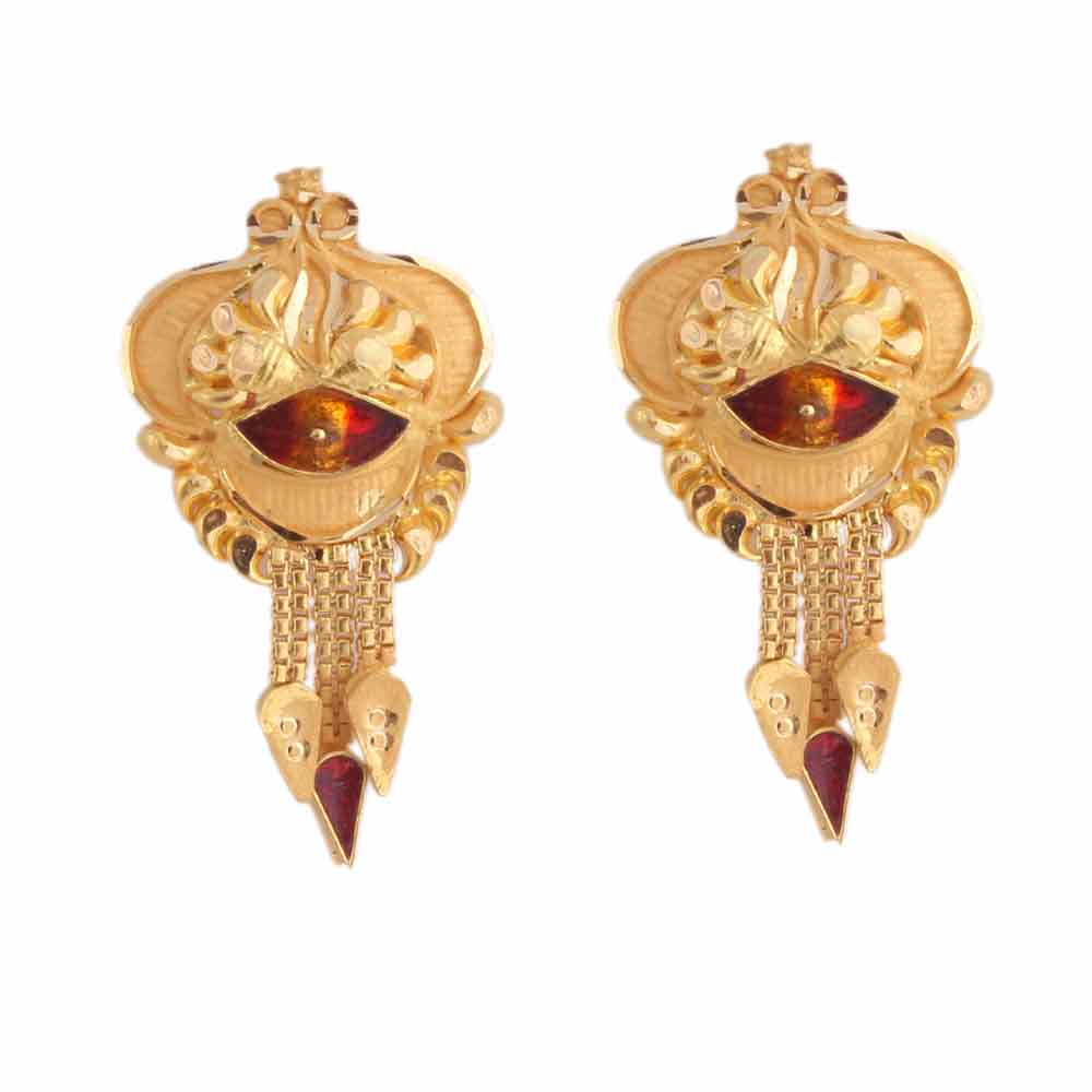 Grace of Peacock Gold Earrings