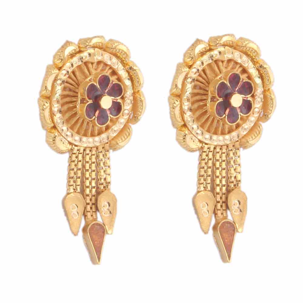 Buy Malabar Gold and Diamonds 22 KT purity Yellow gold Earring which is BIS  hallmark 916 gold certified ERDZL29092_Y at Amazon.in