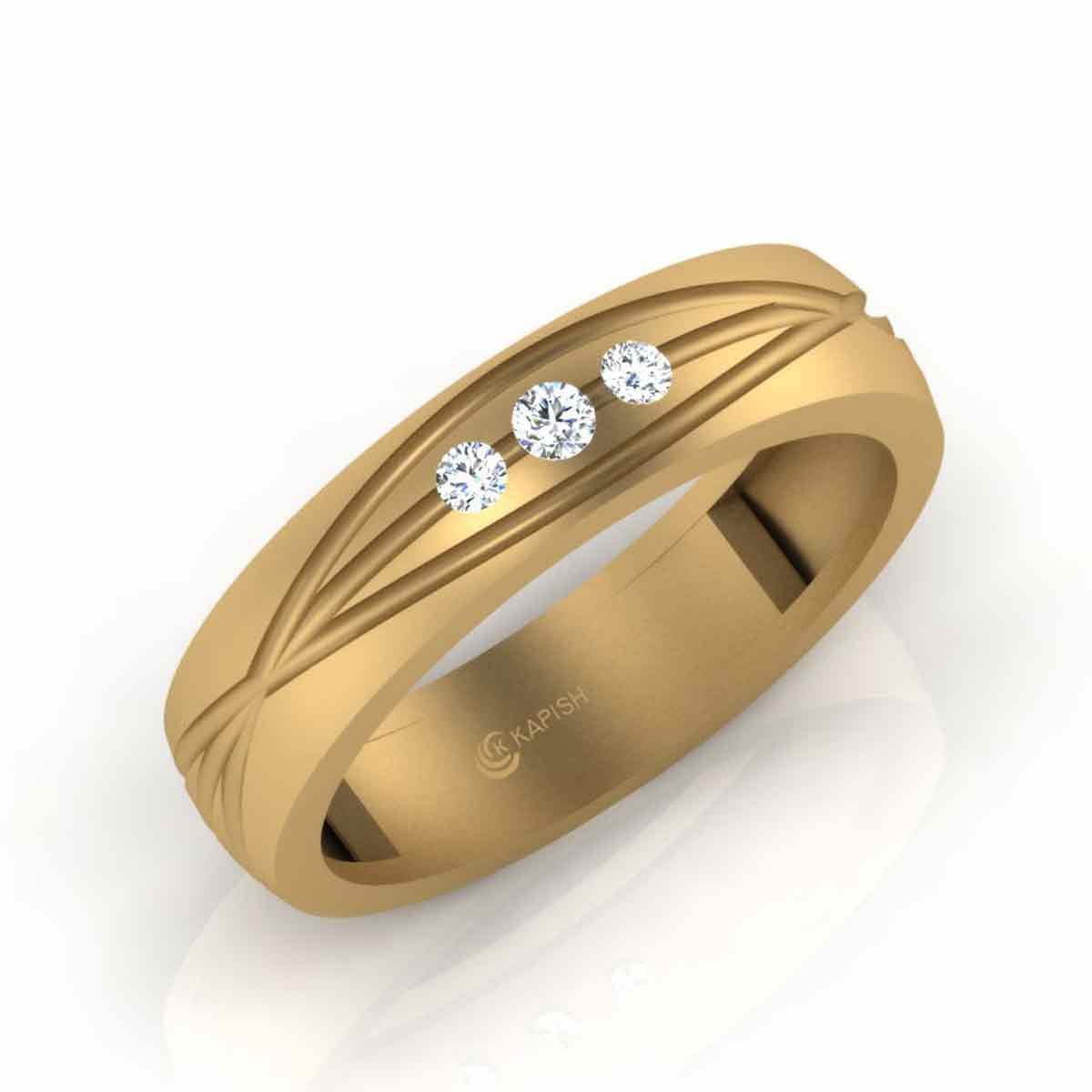 3-Stone Diamond & 18k Gold Ring - 66mint Fine Estate Jewelry