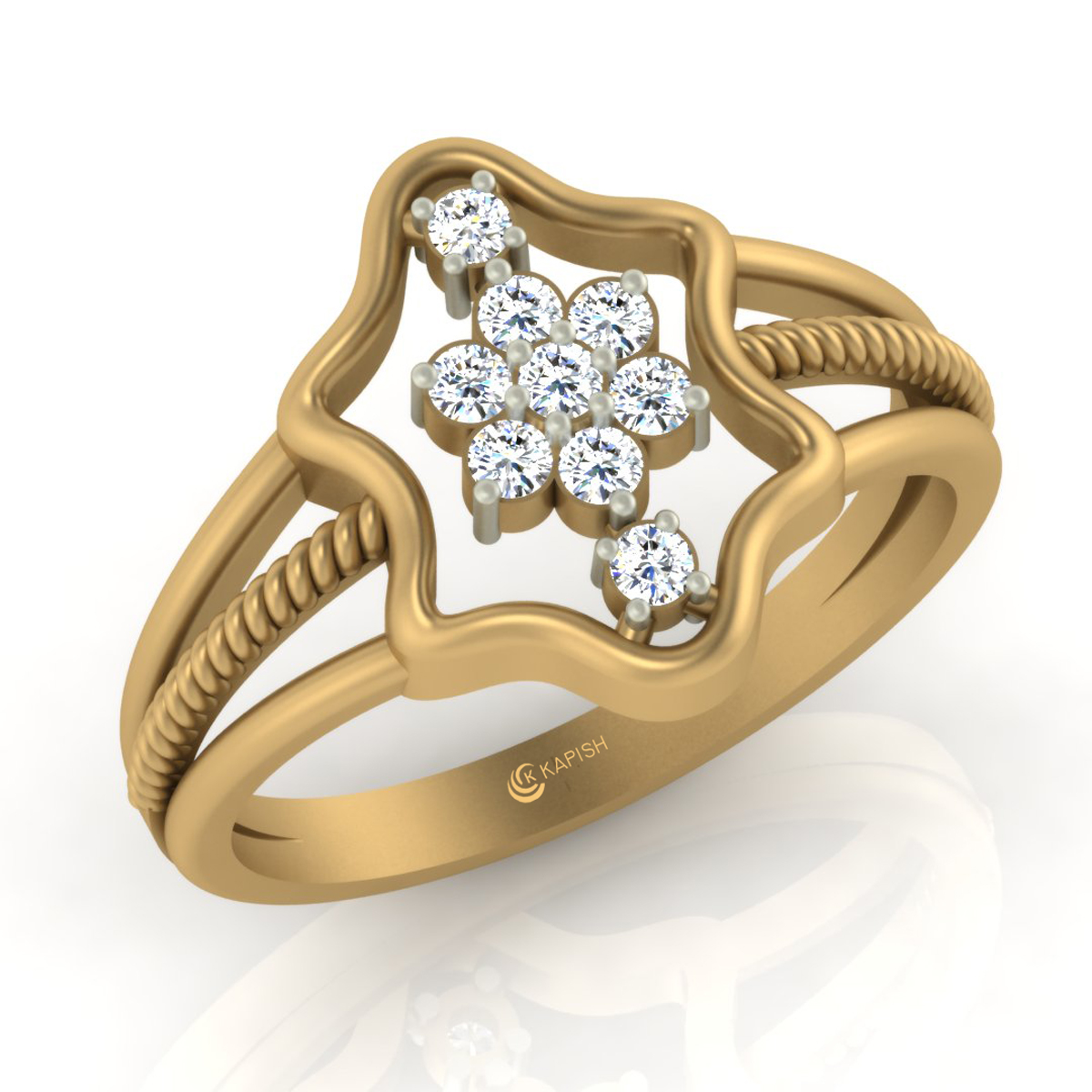 Buy Bling Trio Diamond Ring Online in India | Kasturi Diamond