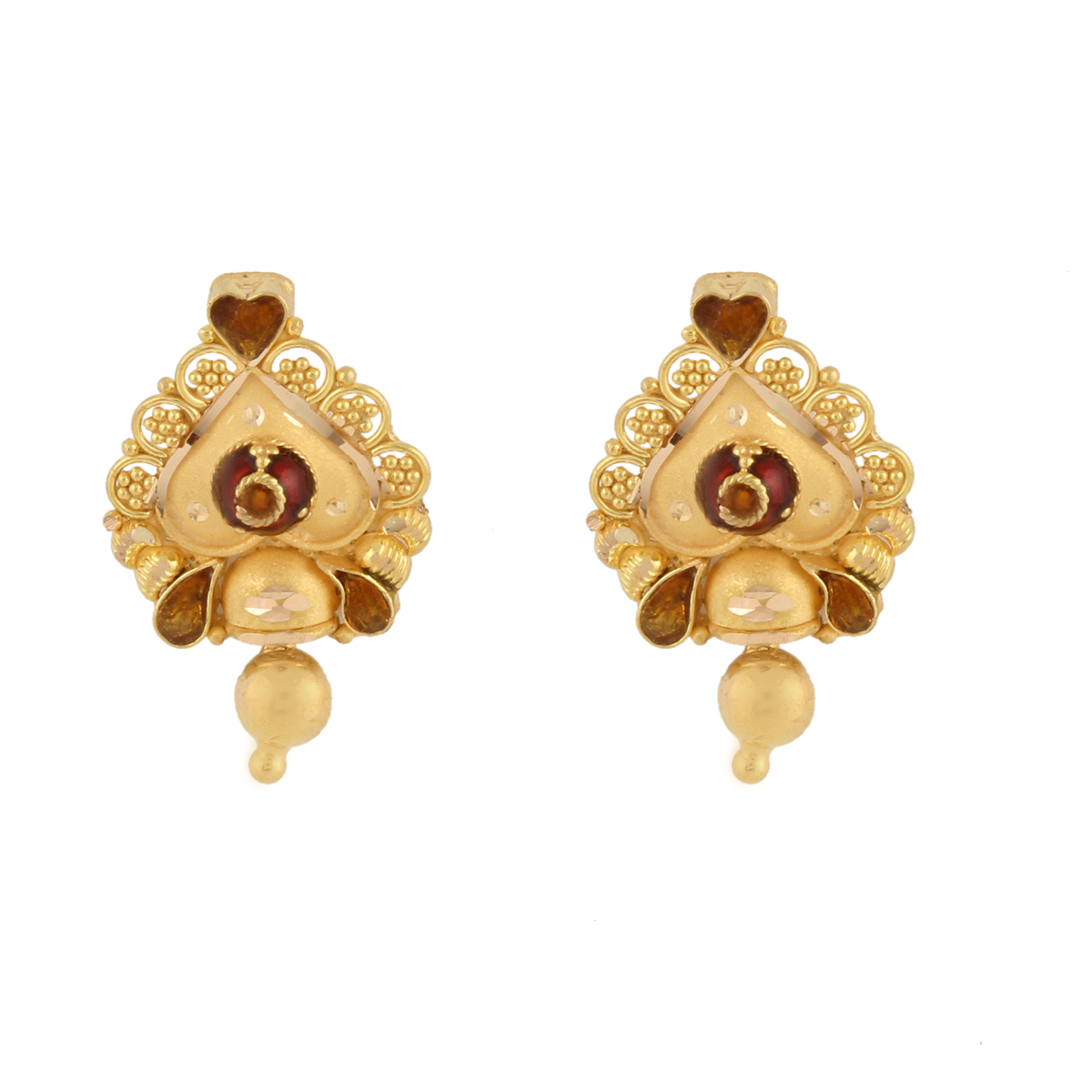 Buy Malabar Gold 22 KT Two Tone Gold Studs Earring for Women Online