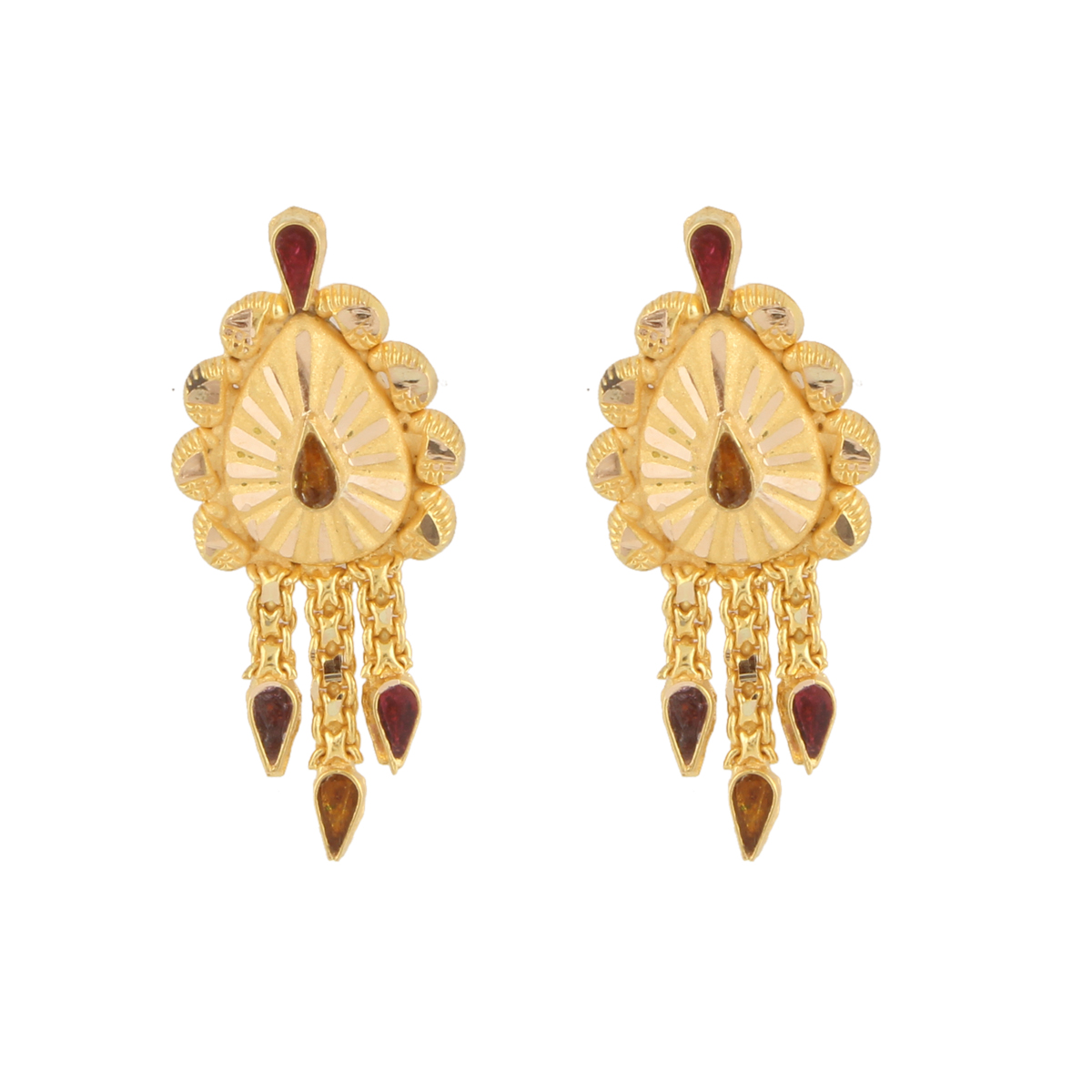 Buy Senco Gold & Diamonds Conceptional Stunner Gold Drop Earrings at  Amazon.in